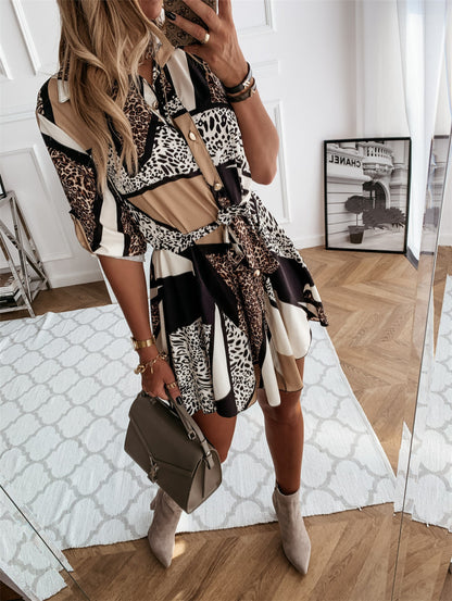 Vintage-Inspired Printed Mini Dress | Modern Casual Edition