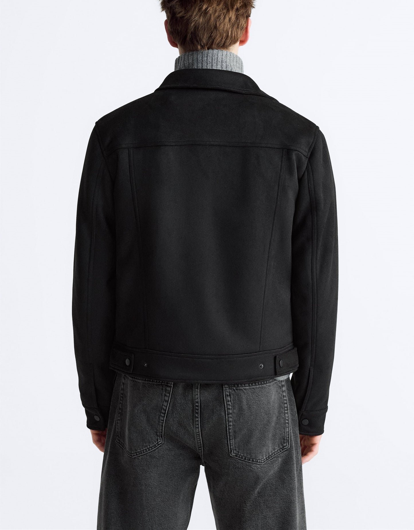 Slim Fit | Minimal Suede Trucker Jacket