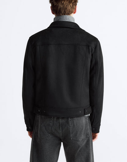 Slim Fit | Minimal Suede Trucker Jacket