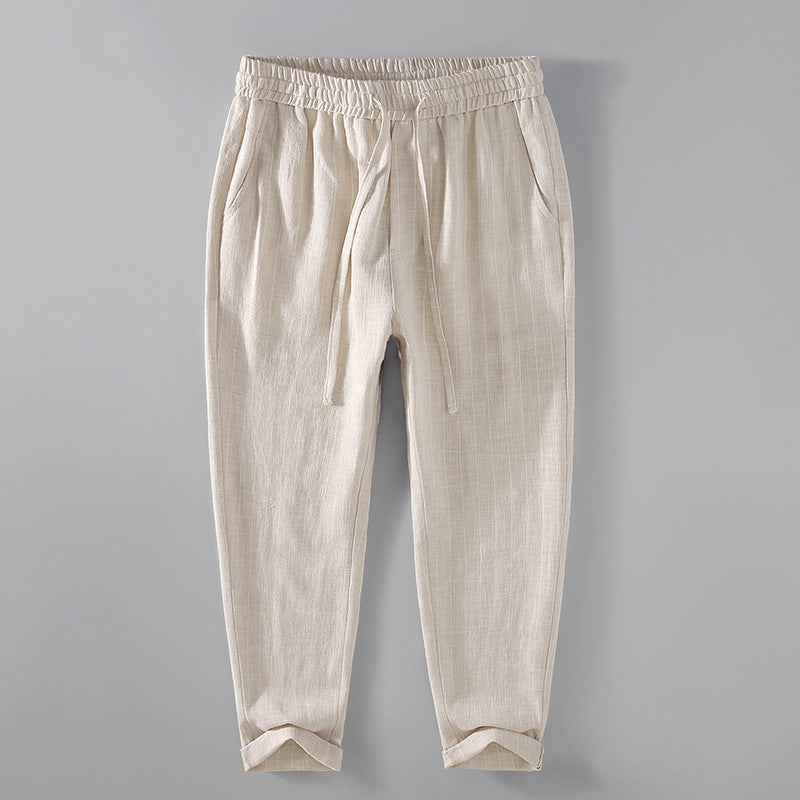 Cotton & Linen Cropped Harem Pants | Refined Relaxed Fit