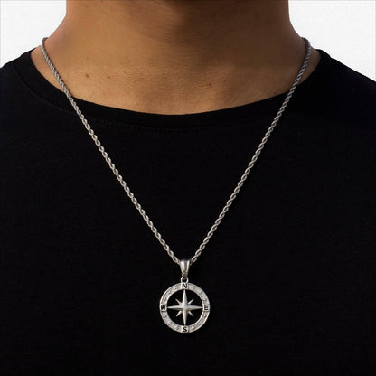 Compass Pendant Necklace | Stainless Steel Edition