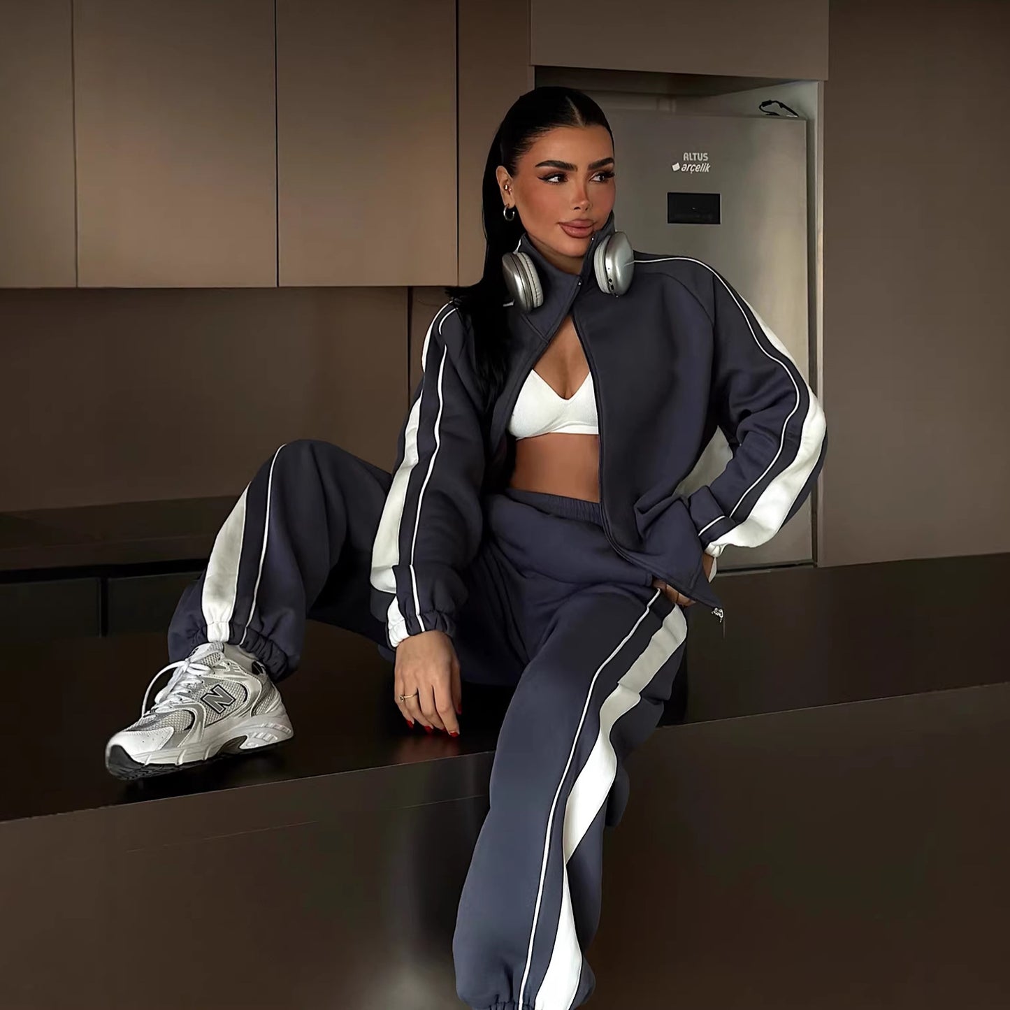 Stiped Lounge Set | Cardigan & Pants