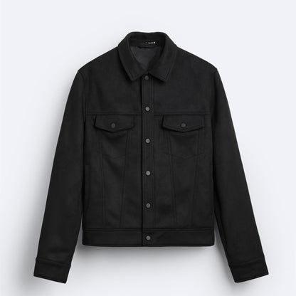 Slim Fit | Minimal Suede Trucker Jacket