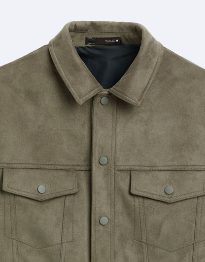 Slim Fit | Minimal Suede Trucker Jacket