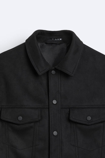 Slim Fit | Minimal Suede Trucker Jacket