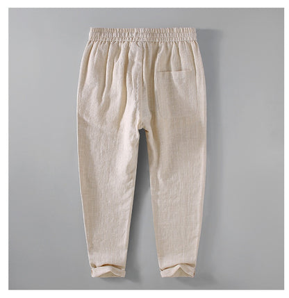 Cotton & Linen Cropped Harem Pants | Refined Relaxed Fit